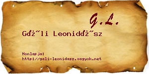 Gáli Leonidász névjegykártya
